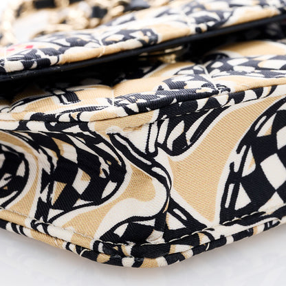 Chanel Canvas Check Flag Printed CC Clutch With Chain Beige Multicolor 8 of 9