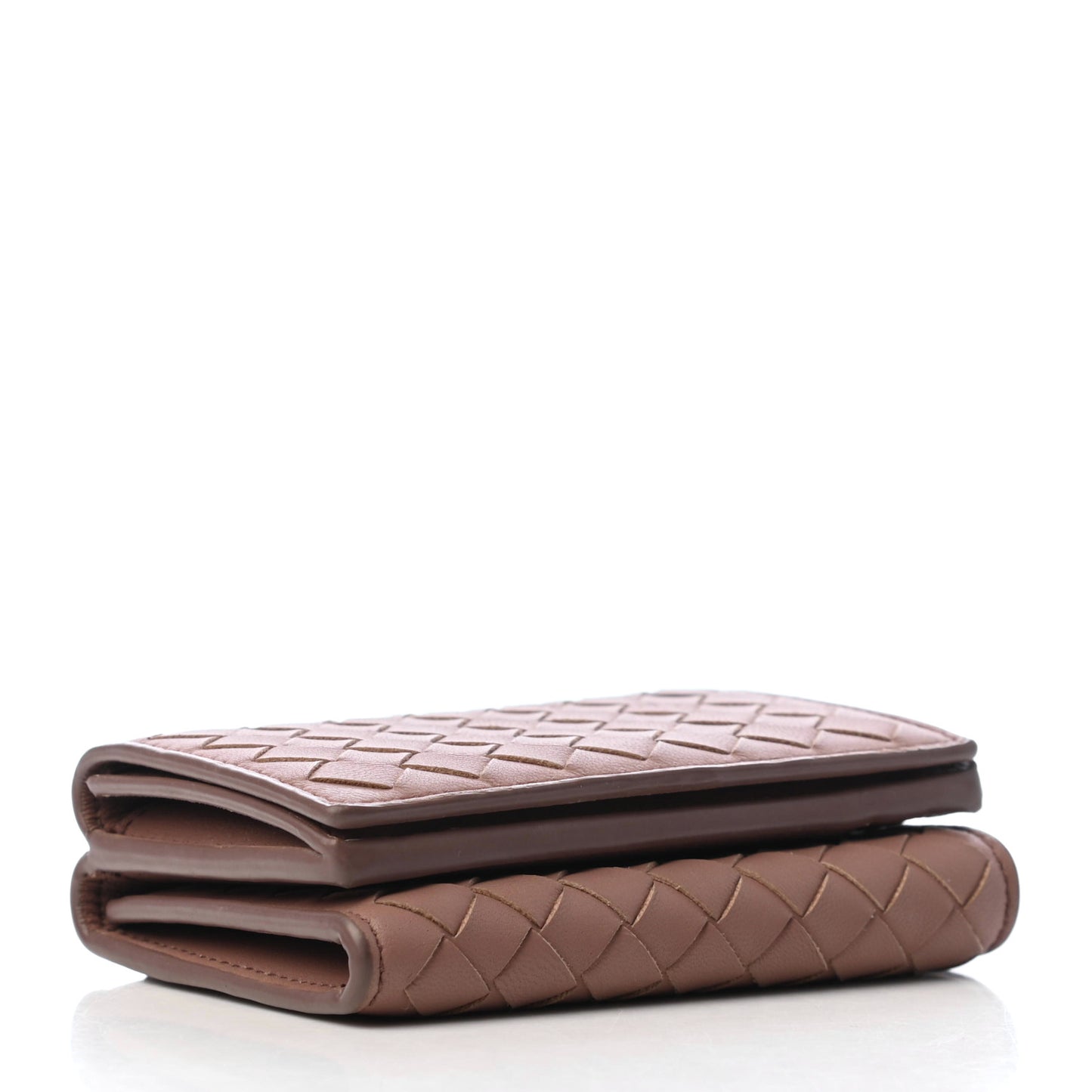 Nappa Intrecciato Trifold Wallet Deco Rose
