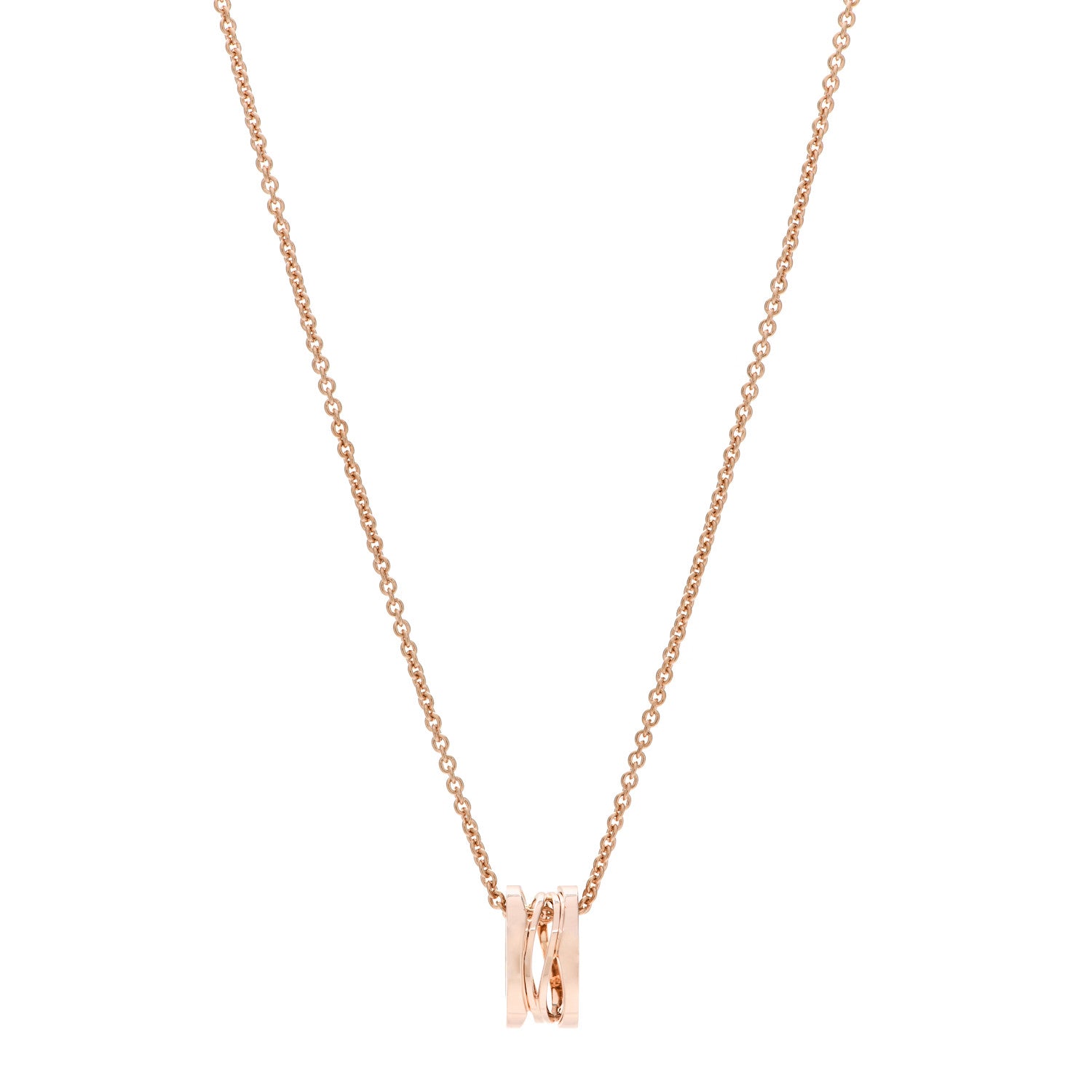 Bulgari 18K Rose Gold B.Zero1 Open Legends Pendant Necklace 1 of 8