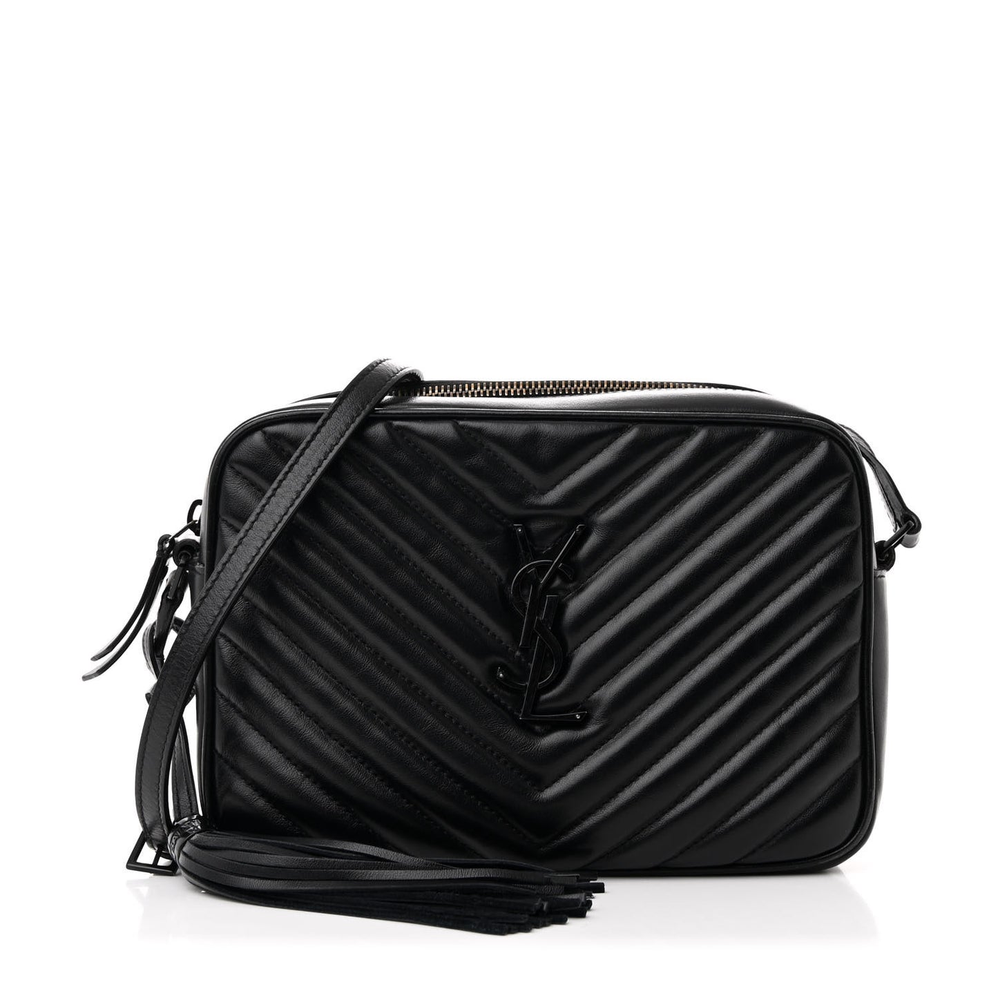 Calfskin Matelasse Monogram Monochrome Lou Camera Bag Black