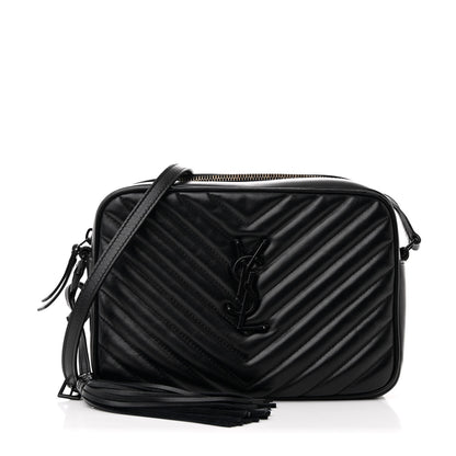 Saint Laurent Calfskin Matelasse Monogram Monochrome Lou Camera Bag Black 1 of 12