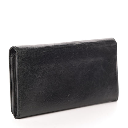 Balenciaga Agneau Classic Gold Hardware Money Wallet Black 3 of 18
