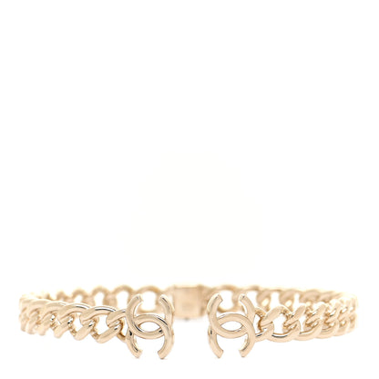 Chanel Metal CC Chain Link Choker Necklace M Gold 1 of 4