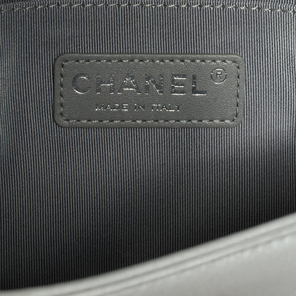 Chanel Metallic Calfskin Quilted Medium Boy Flap Silver 9 of 10