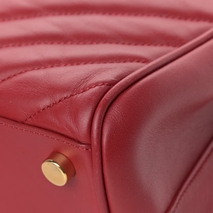 Saint Laurent Smooth Calfskin Matelasse Chevron Monogram Shopping Bag Red 9 of 15