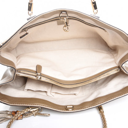 Gucci Metallic Pebbled Calfskin Medium Bella Tote Gold 5 of 7