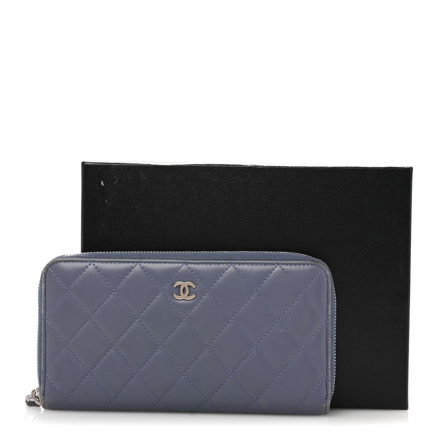 Chanel Lambskin Quilted Large Gusset Zip Around Wallet Lavender 13 of 13