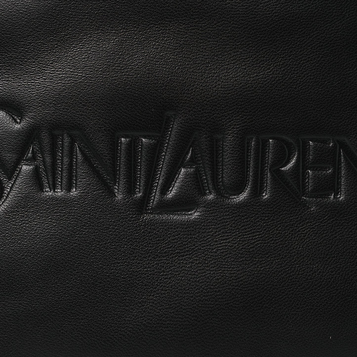 Lambskin Large Puffy Pouch Black