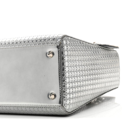 Christian Dior Metallic Patent Micro-Cannage Medium Lady Dior Silver 10 of 10