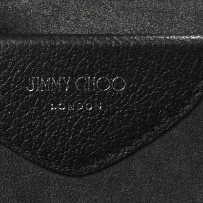 Jimmy Choo Grainy Calfskin Large Varenne Logo Top Handle Satchel Black 6 of 9
