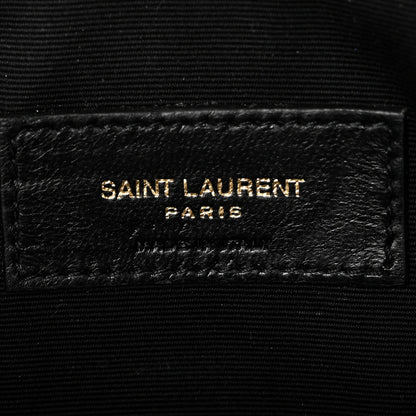 Saint Laurent Calfskin Crocodile Embossed Uptown Monogram Pouch Crema Soft 6 of 10