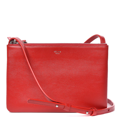 Celine Liege Calfskin Small Trio Crossbody Bag Pop Red 1 of 12