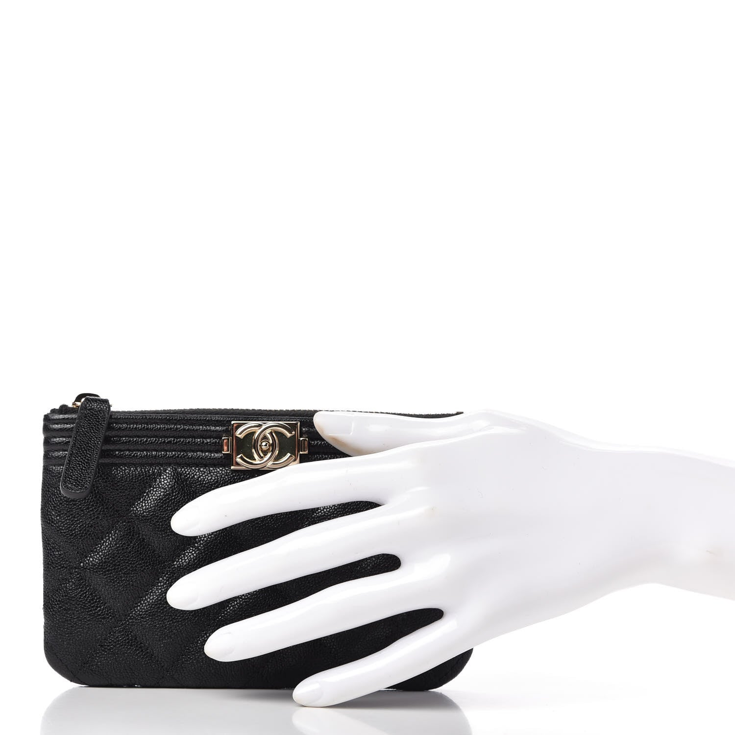 Chanel Caviar Quilted Zipped Boy Pouch Black 2 of 8