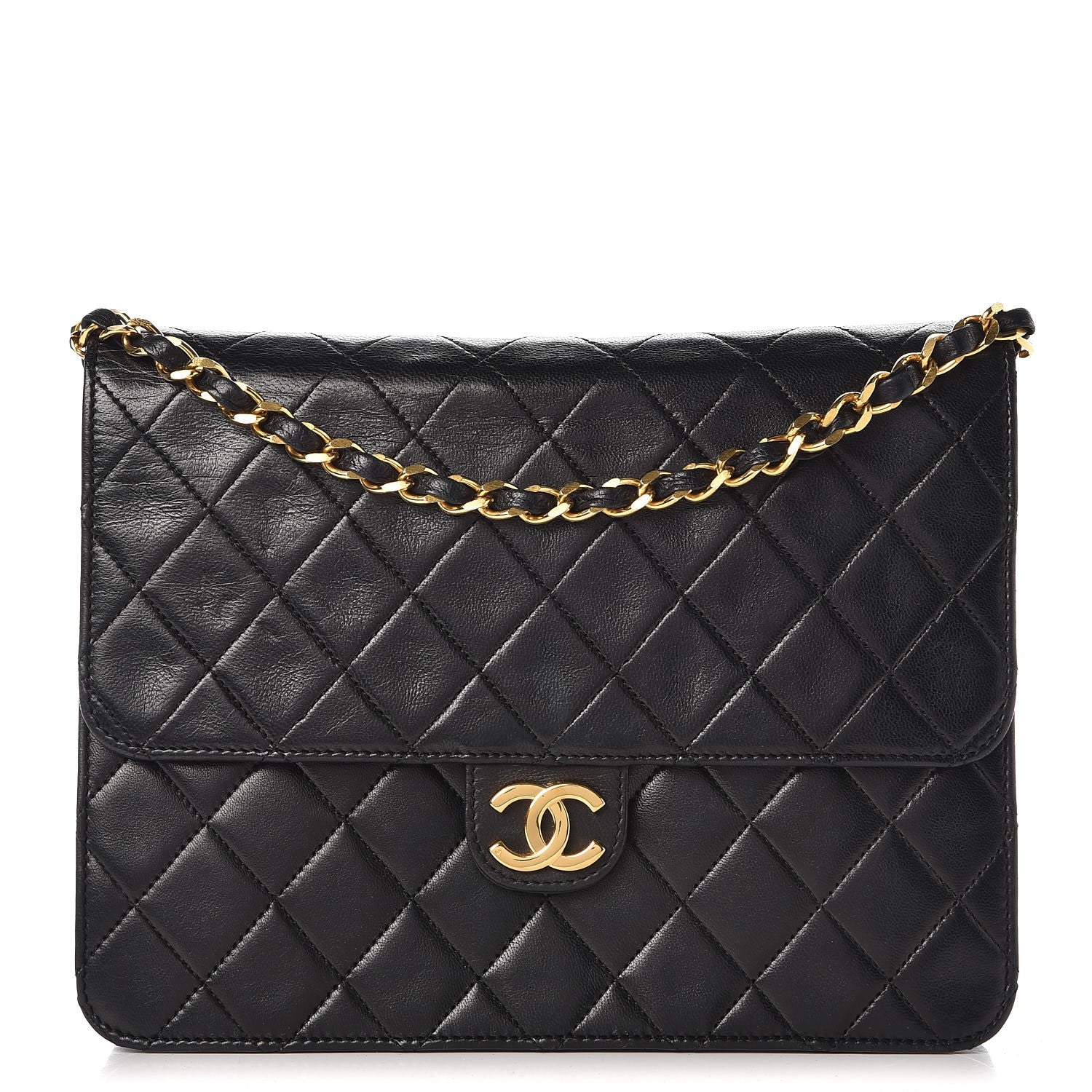 Chanel Lambskin Quilted Small Single Flap Black 1 of 10