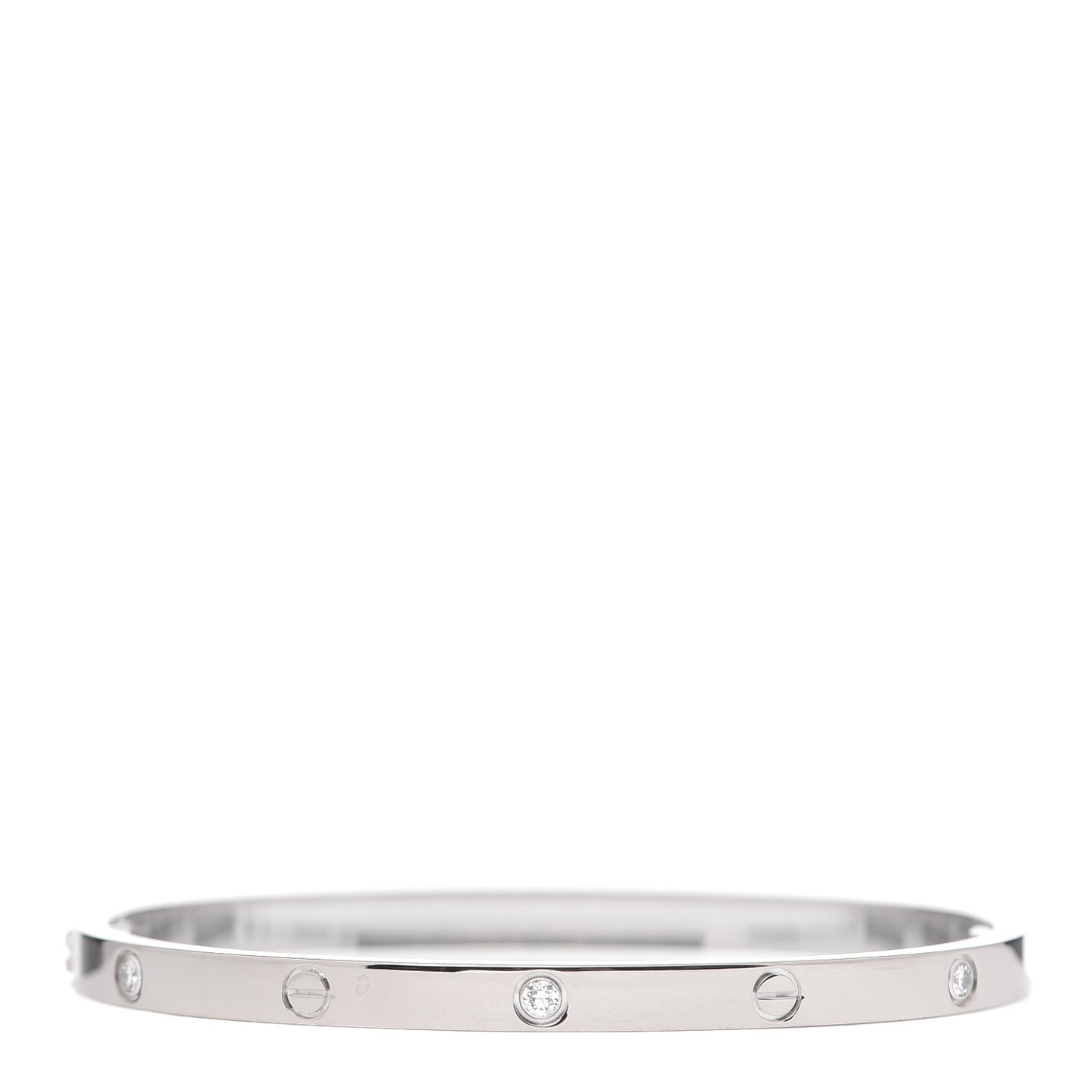 18K White Gold 6 Diamond Small LOVE Bracelet 15