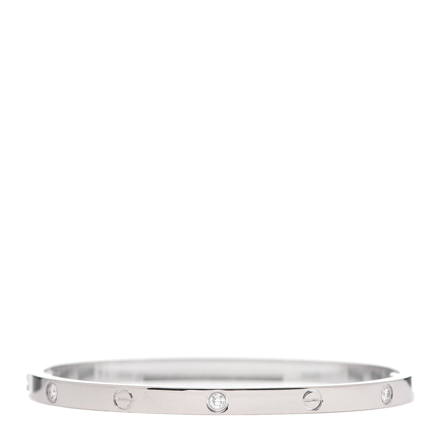 Cartier 18K White Gold 6 Diamond Small LOVE Bracelet 15 3 of 7