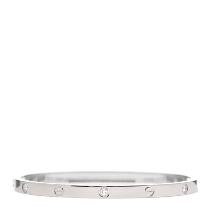 Cartier 18K White Gold 6 Diamond Small LOVE Bracelet 15 3 of 7
