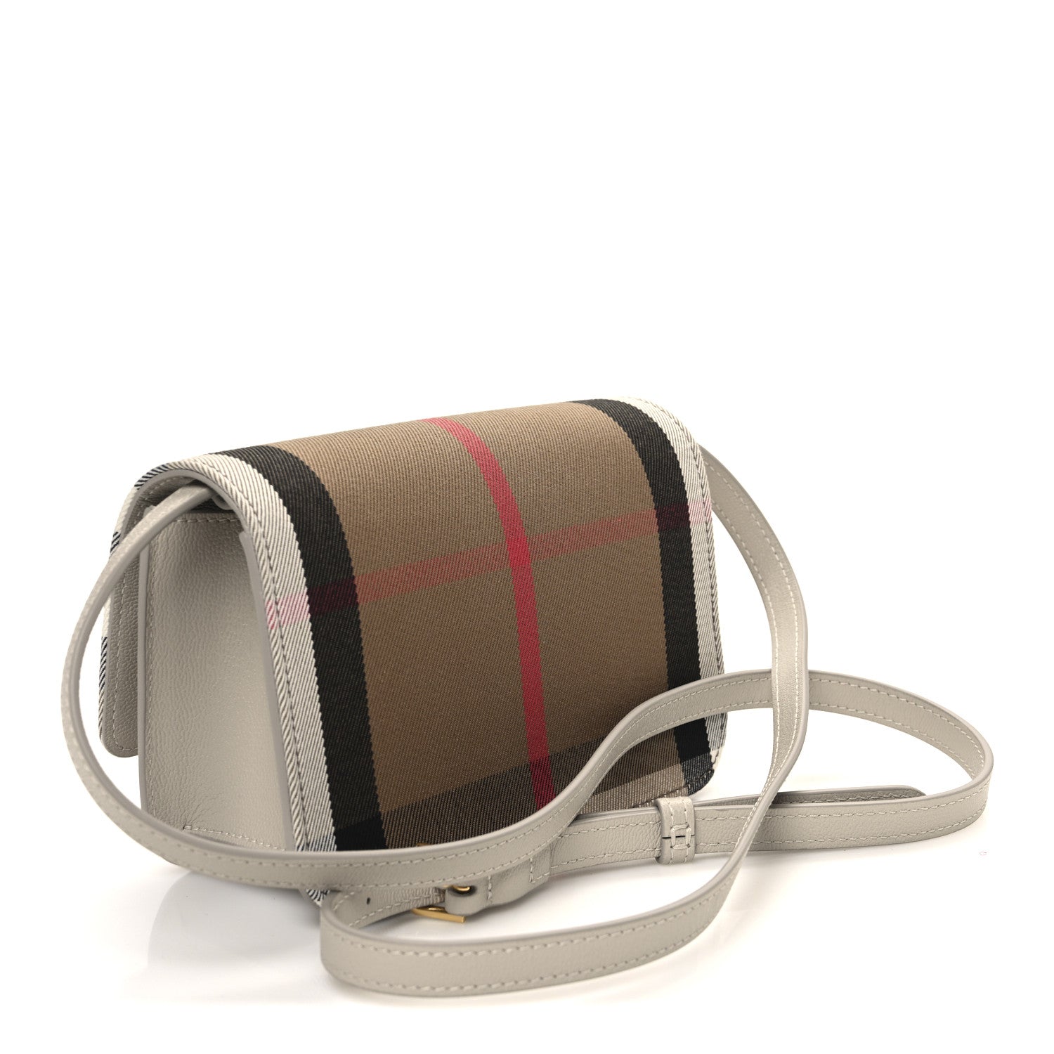 Burberry Grained Calfskin House Check Small Madison Shoulder Bag Limestone 3 of 11