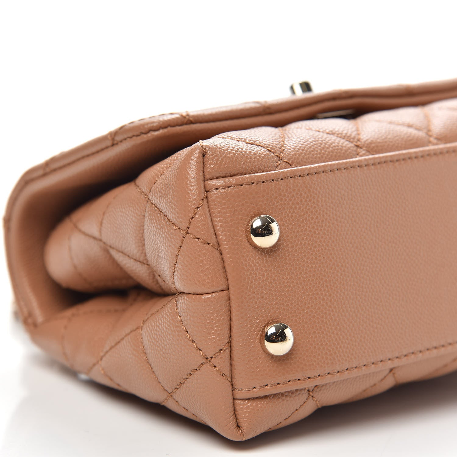 Chanel Caviar Lizard Embossed Quilted Extra Mini Coco Handle Flap Brown 9 of 10