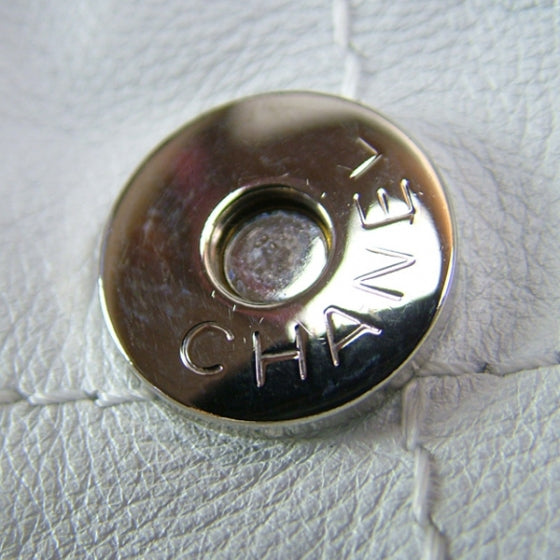 Leather Quilted Flap Hobo Ivory