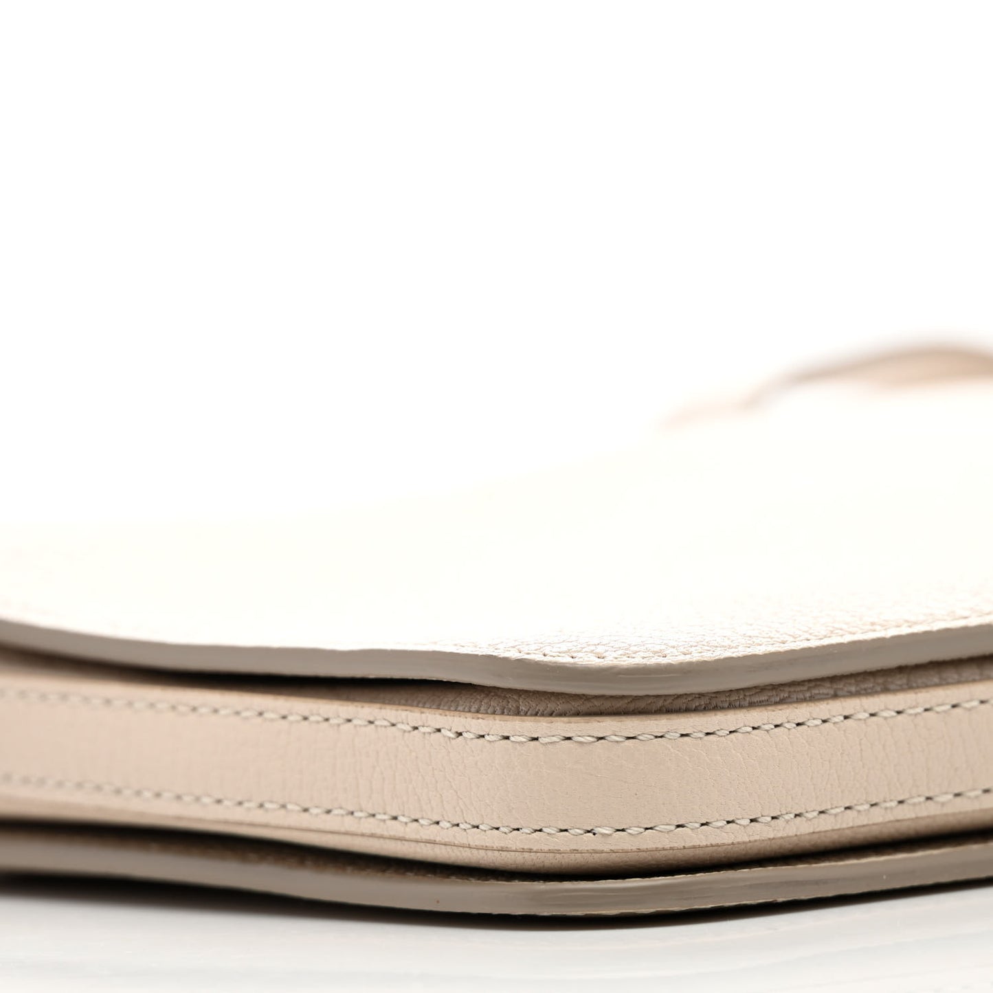 Grainy Goatskin Penhurst D-Ring Triple Zip Crossbody Bag Beige