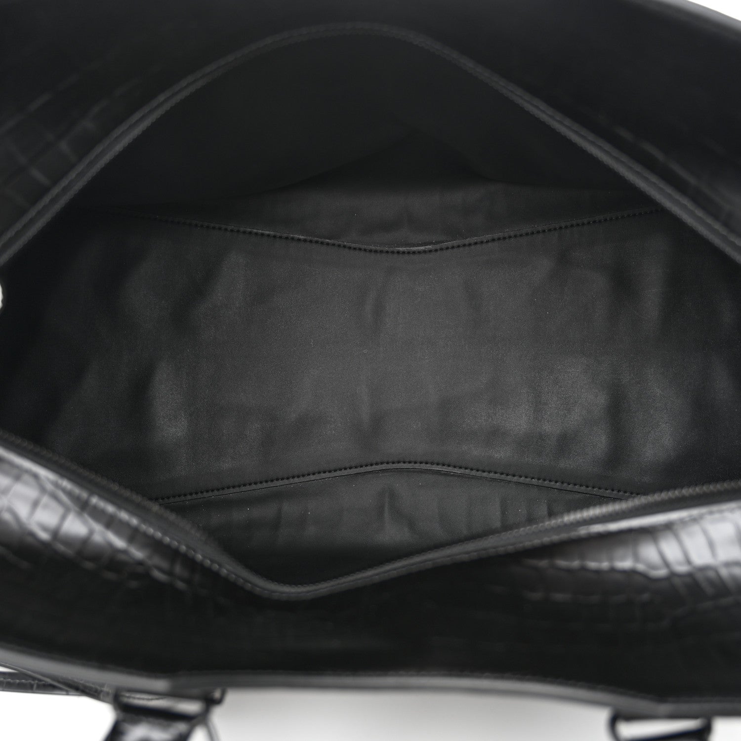 Balenciaga Semi Matte Calfskin Crocodile Embossed Neo Classic Black Hardware Large Top Handle Bag Black 5 of 14