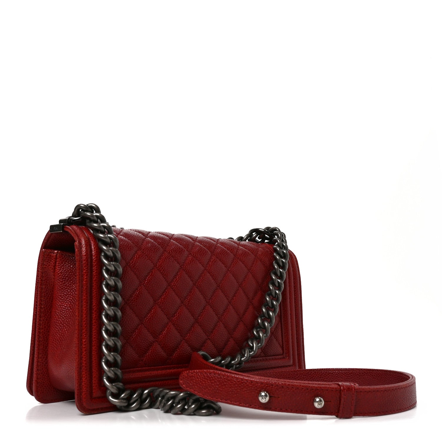 Chanel Caviar Quilted Medium Boy Flap Dark Red 3 of 10