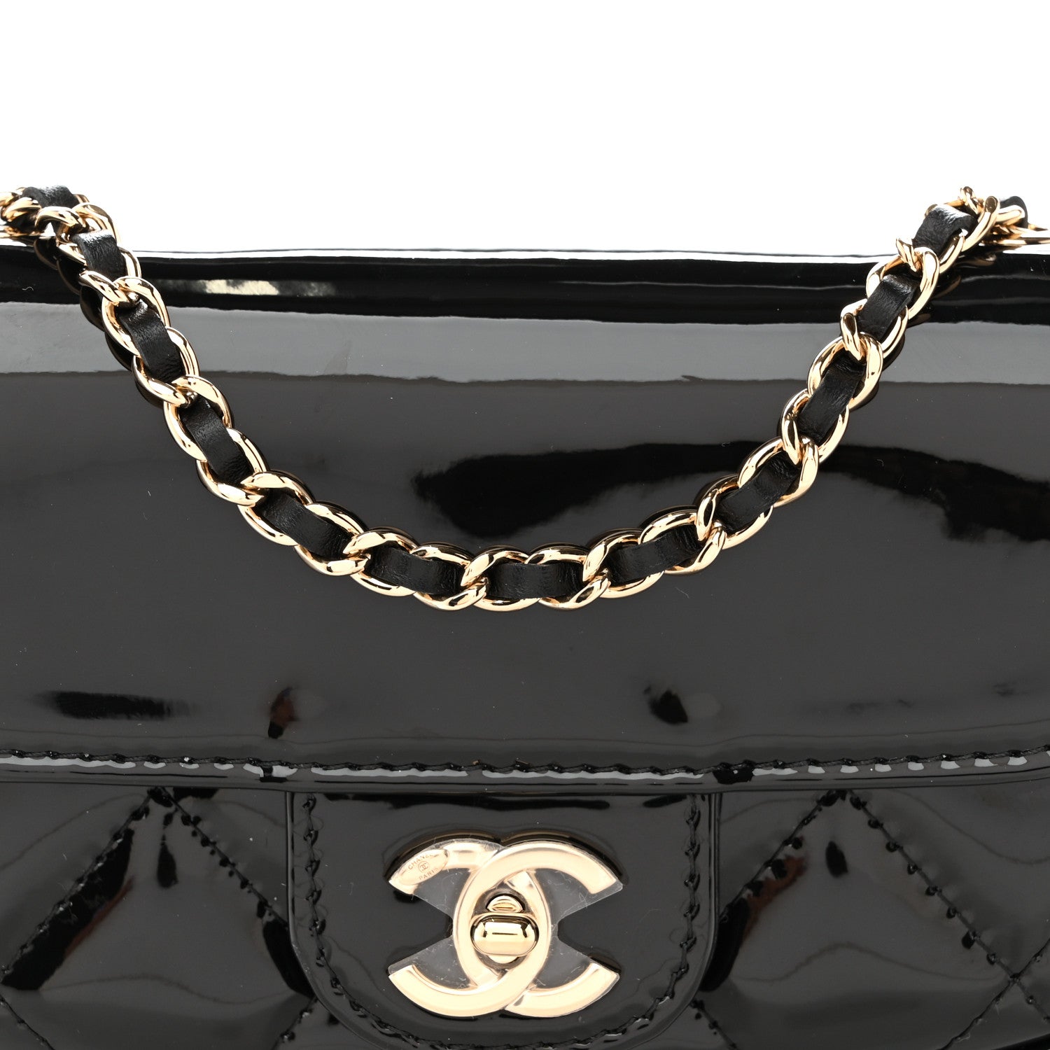 Chanel Patent Calfskin Quilted Mini Clutch Black 8 of 11