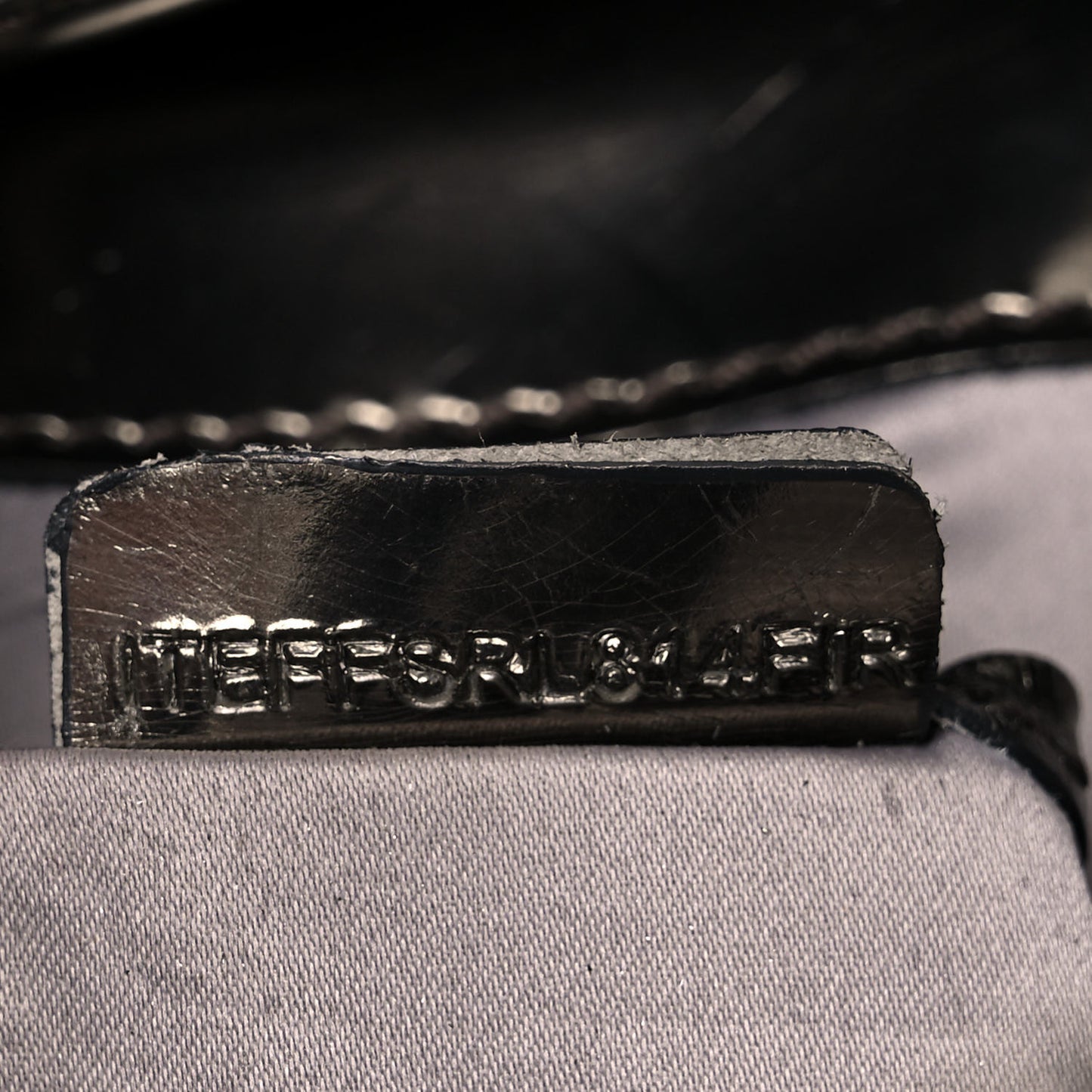 Metallic Patent House Check Sliced Large Manor Tote Pewter
