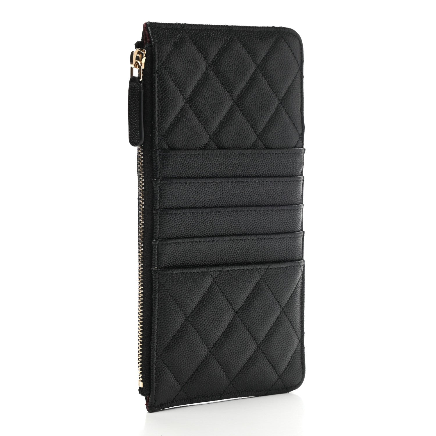 Chanel Caviar Quilted Classic Flat Wallet Pouch Black 3 of 7