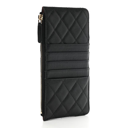 Chanel Caviar Quilted Classic Flat Wallet Pouch Black 3 of 7