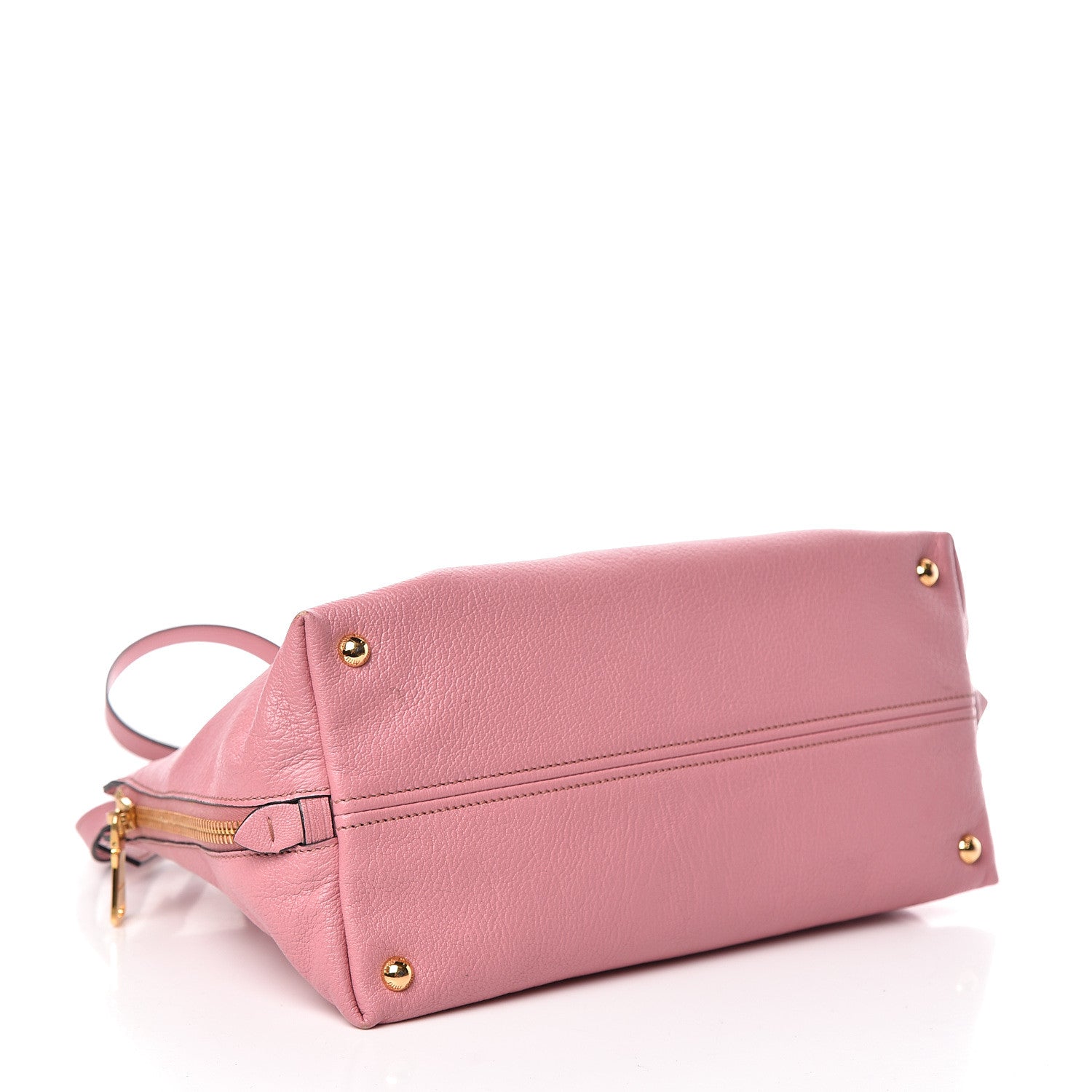 Miu Miu Goatskin Madras Zip Tote Rosa 4 of 14