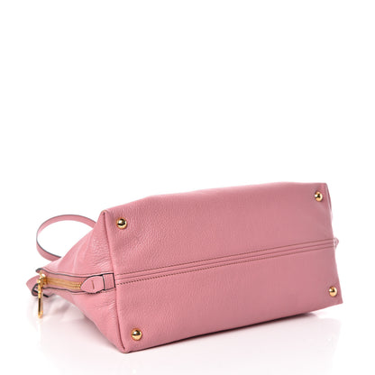 Miu Miu Goatskin Madras Zip Tote Rosa 4 of 14