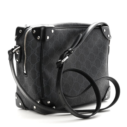 Gucci GG Supreme Monogram Selleria Calfskin Square Messenger Bag Black 3 of 12