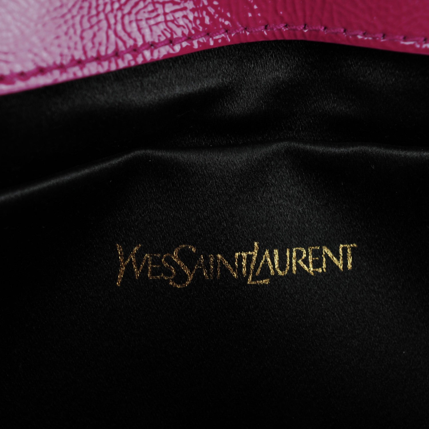 Saint Laurent Textured Patent Monogram Large Belle De Jour Clutch Fuchsia 6 of 7
