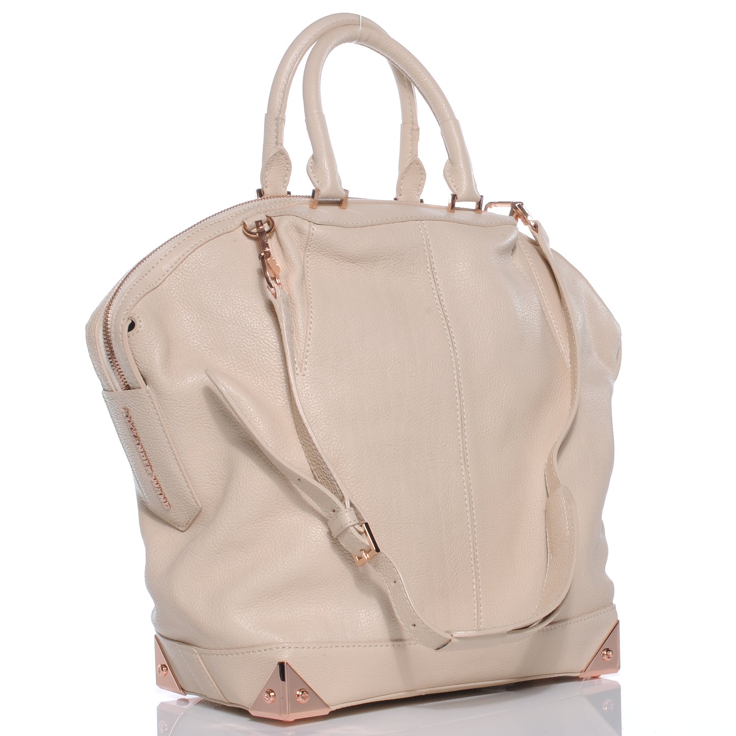 Pebbled Calfskin Large Emile Eggshell