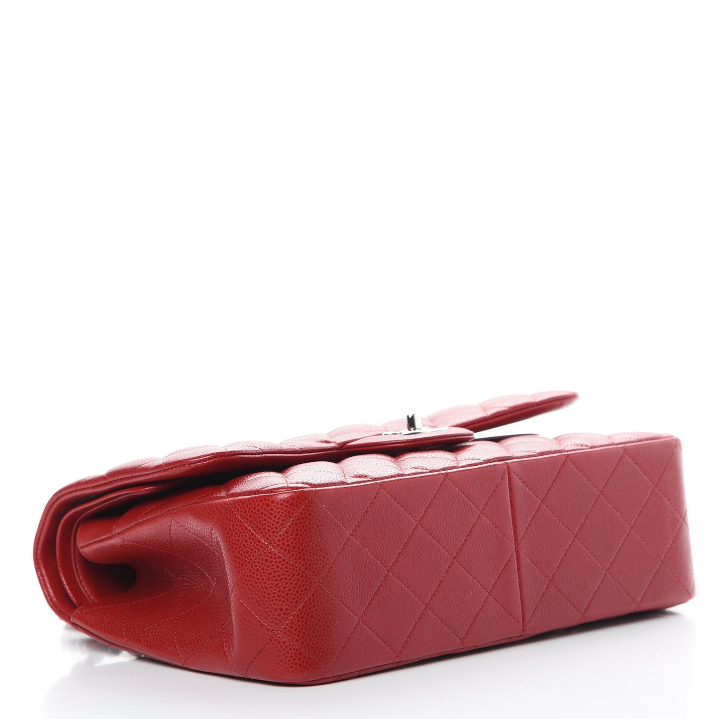 Caviar Quilted Jumbo Double Flap Red