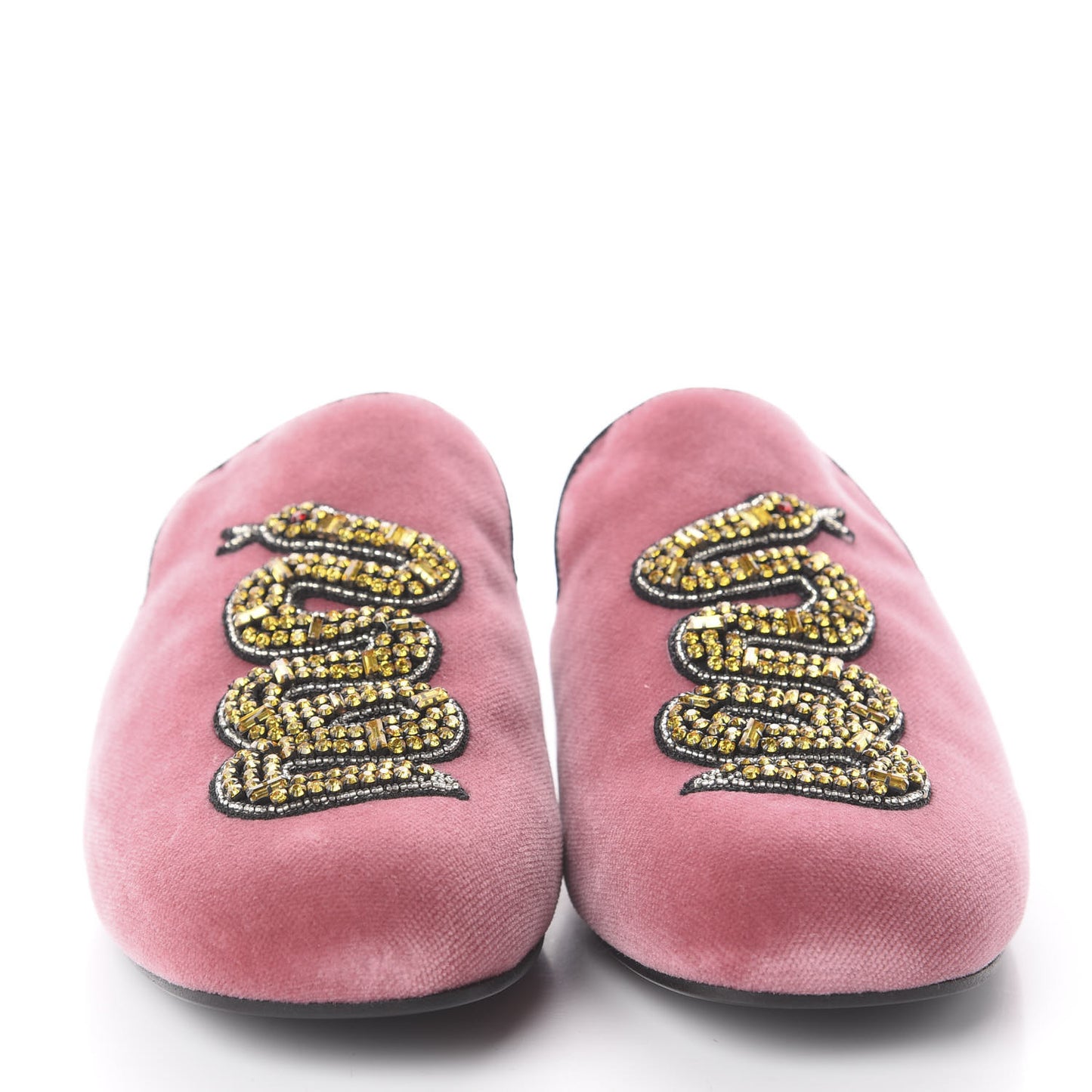 Velvet Embellished Evening Slippers 35 Pink