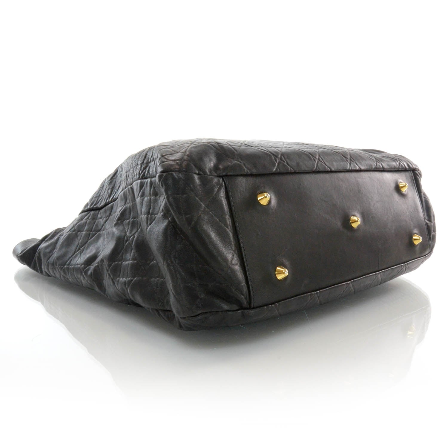 Christian Dior Lambskin Cannage Shopper Tote Black 4 of 8