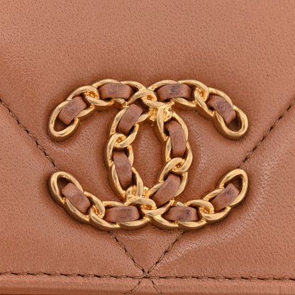 Chanel Lambskin Quilted Chanel 19 Flap Wallet Brown 9 of 9