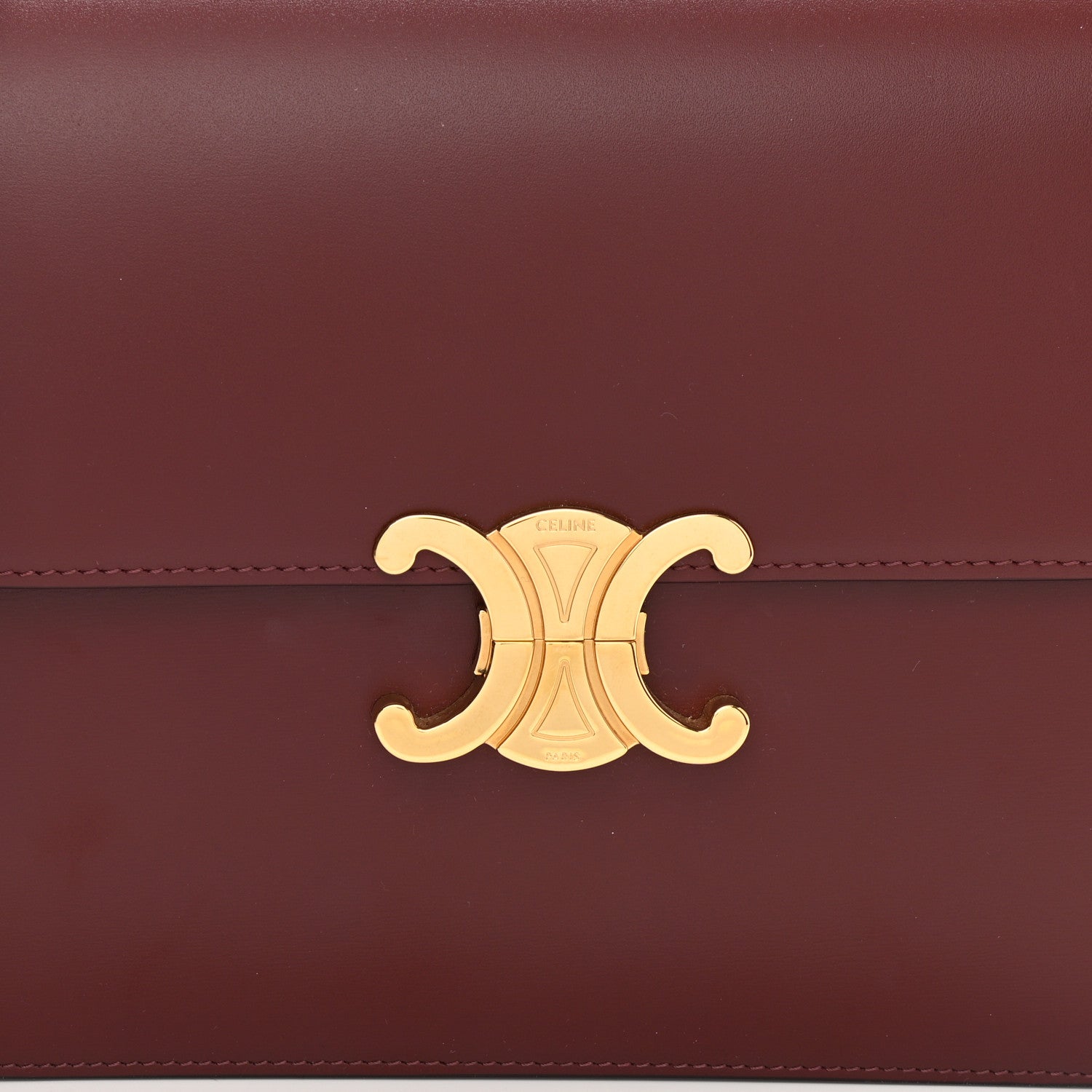 Celine Shiny Calfskin Medium Triomphe Light Burgundy 9 of 12