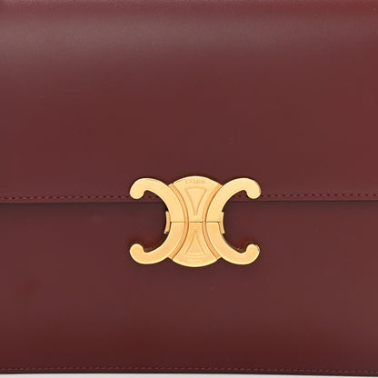 Celine Shiny Calfskin Medium Triomphe Light Burgundy 9 of 12