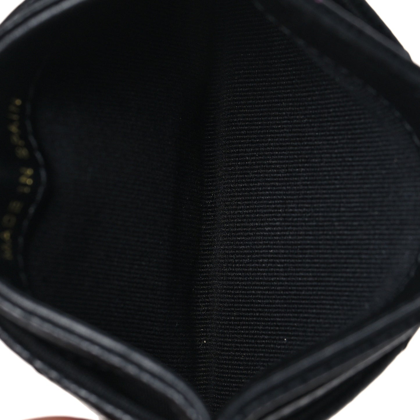 Caviar Quilted Crystal Card Holder Black