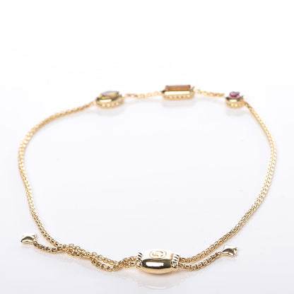 David Yurman 18K Yellow Gold Citrine Yellow Beryl Pink Tourmaline Novella Chain Bracelet 3 of 5
