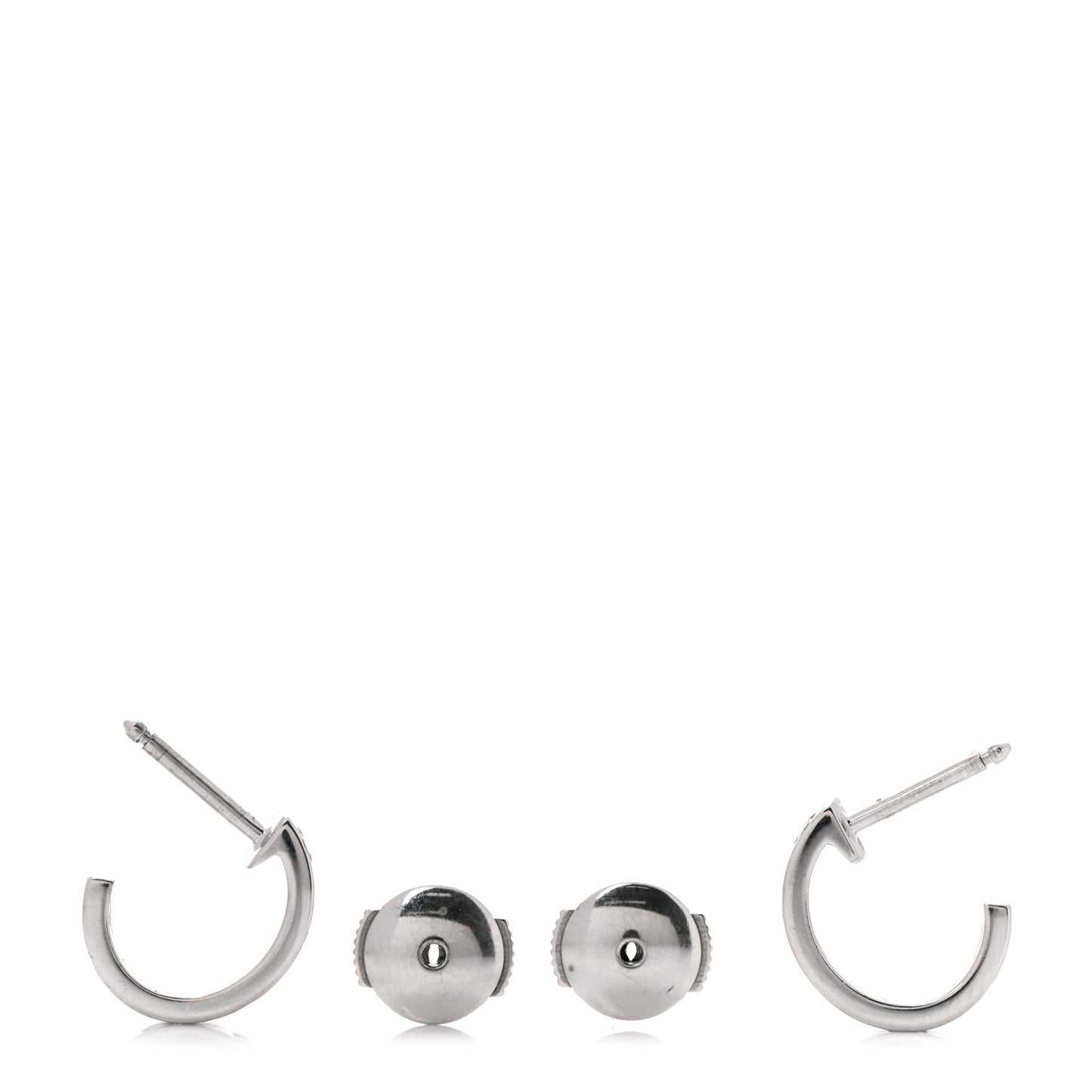 18K White Gold Small LOVE Hoop Earrings