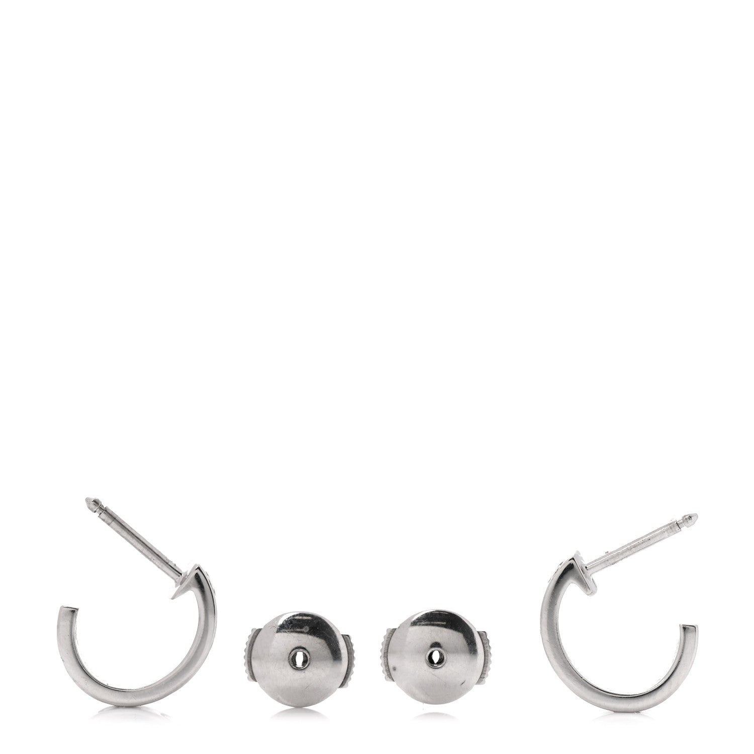 Cartier 18K White Gold Small LOVE Hoop Earrings 3 of 5