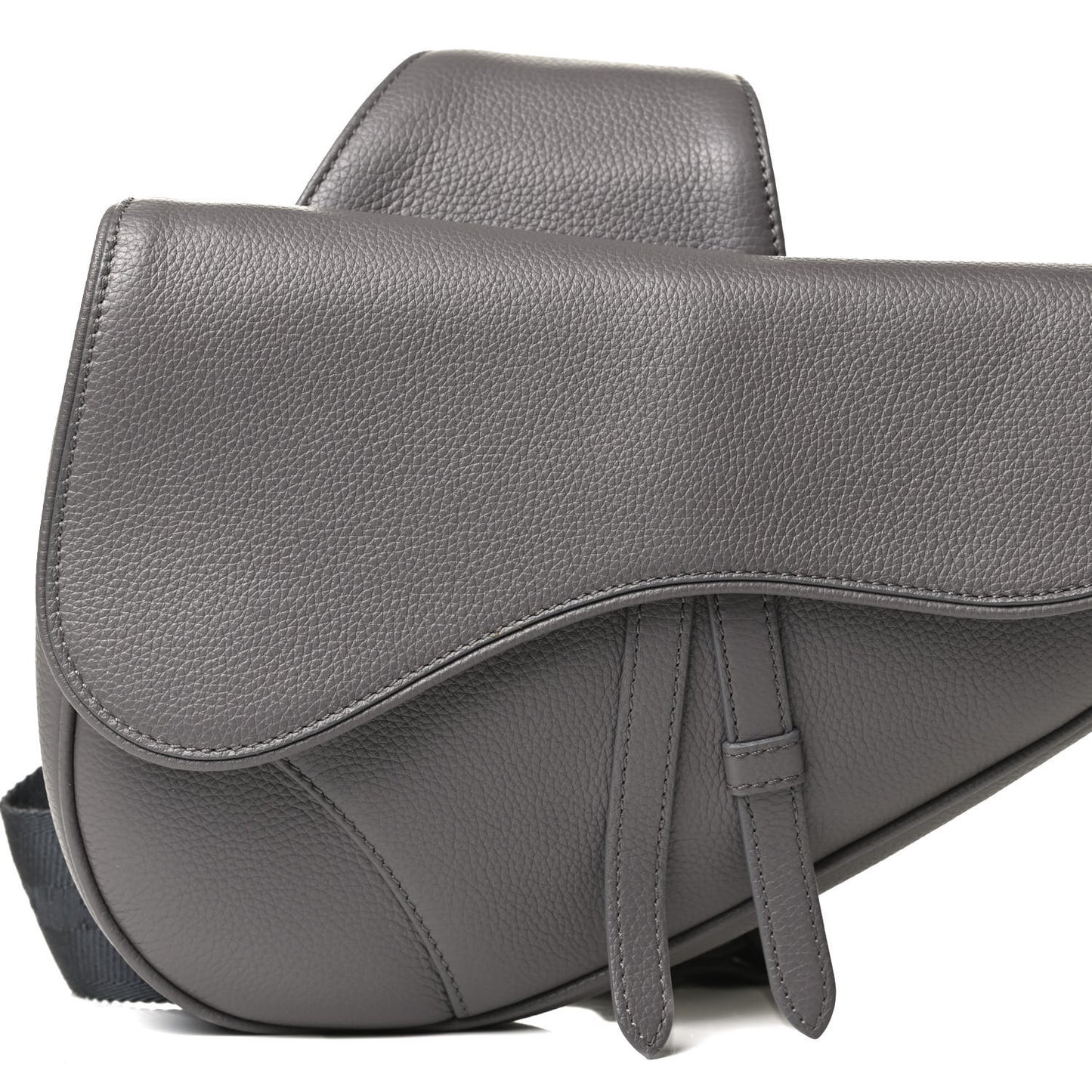 Calfskin Mens Saddle Bag Grey