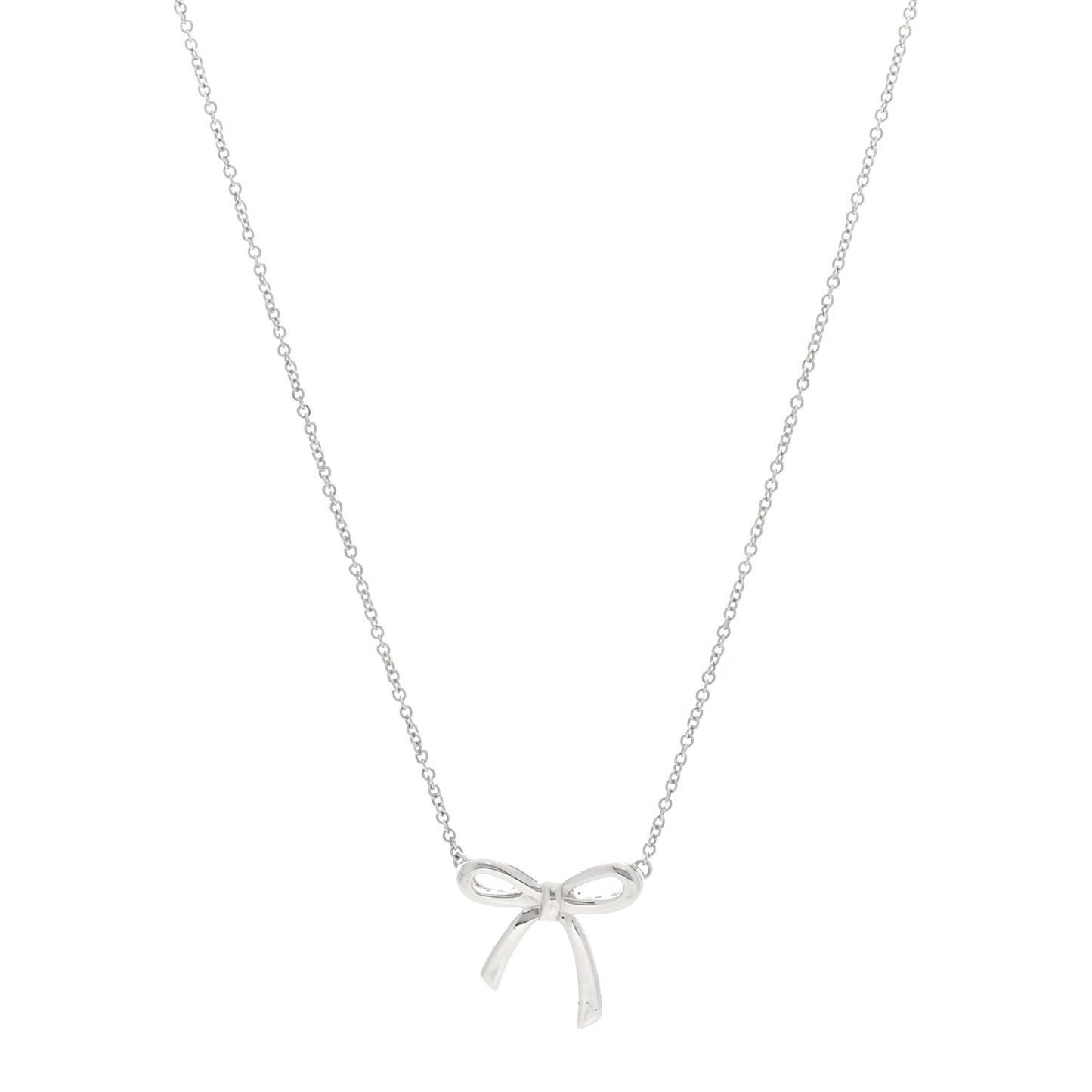 Sterling Silver Small Bow Pendant Necklace