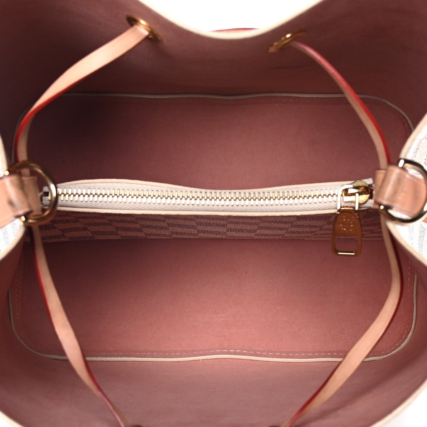 Damier Azur Braided Neonoe MM Peach Cream