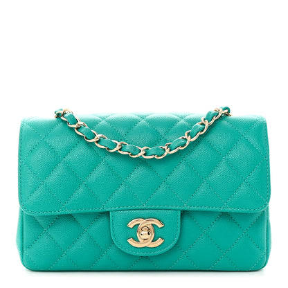 Chanel Caviar Quilted Mini Rectangular Flap Turquoise 1 of 11